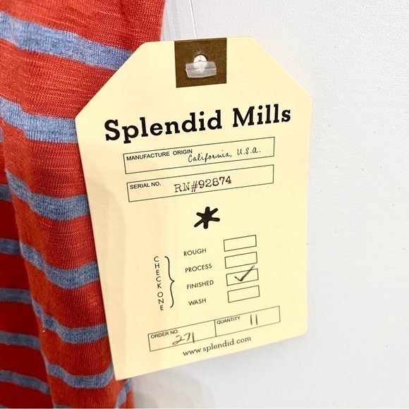 Splendid Mills NWT Striped Slub Pima Short Sleeve Polo T-Shirt Tee Size XL - Picture 8 of 9